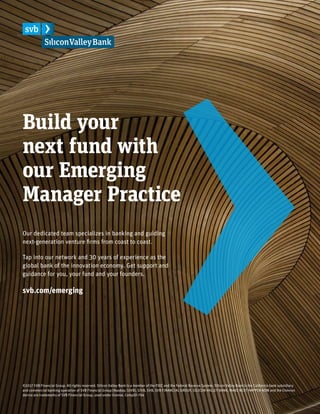 Build your
next fund with
our Emerging
Manager Practice
Our dedicated team specializes in banking and guiding
next-generat...