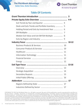 Pitchbook Profile.pdf Grant Thornton/Pitchbook PE Exits Report | PDF