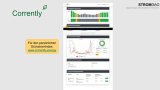 Corrently
Für den persönlichen
GrünstromIndex:
www.corrently.energy
 