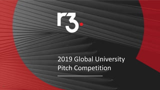 11
2019 Global University
Pitch Competition
 