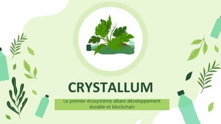 CRYSTALLUM
Le premier écosystème alliant développement
durable et blockchain
 
