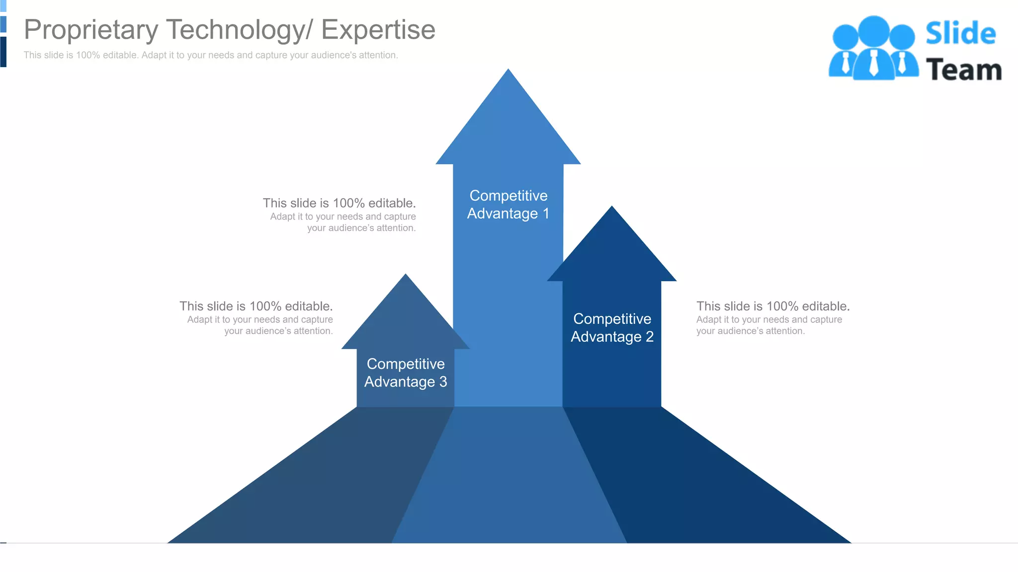 21
This slide is 100% editable.
Adapt it to your needs and capture
your audience’s attention.
This slide is 100% editable.
Adapt it to your needs and capture
your audience’s attention.
This slide is 100% editable.
Adapt it to your needs and capture
your audience’s attention.
Competitive
Advantage 1
Competitive
Advantage 3
Competitive
Advantage 2
WWW.COMPANY.COM
This slide is 100% editable. Adapt it to your needs and capture your audience's attention.
Proprietary Technology/ Expertise
 