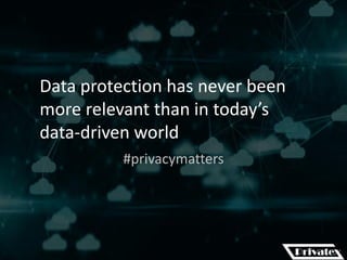 Data protection has never been
more relevant than in today’s
data-driven world
#privacymatters
 