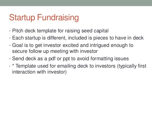 Fundraising Pitch Deck Template Raising Seed Capital