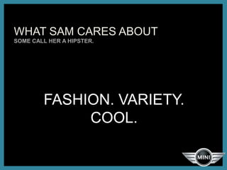 STYLE
TRENDY
FUN
CREATIVE
= MINI YALETOWN.
VALUES
MINI EXPERIENCE STUDENTS
 