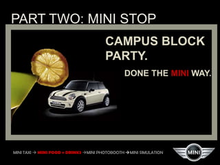 PE
PERSONALITY
MINI
MINI TAXI  MINI FOOD + DRINKS MINI PHOTOBOOTH MINI SIMULATION
 