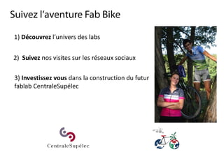 1) Découvrez l’univers des labs
2) Suivez nos visites sur les réseaux sociaux
3) Investissez vous dans la construction du futur
fablab CentraleSupélec
 