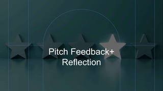 Pitch Feedback+
Reflection
 
