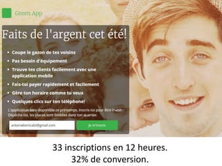 CAMPAGNE JOB D’ÉTÉ
33 inscriptions en 12 heures.
32% de conversion.
 