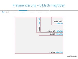 Fragmentierung – Bildschirmgrößen
SPEAKER

WARUM?

PROZESS

METHODEN

FAZIT

Quelle:	
  Opensignals	
  

 