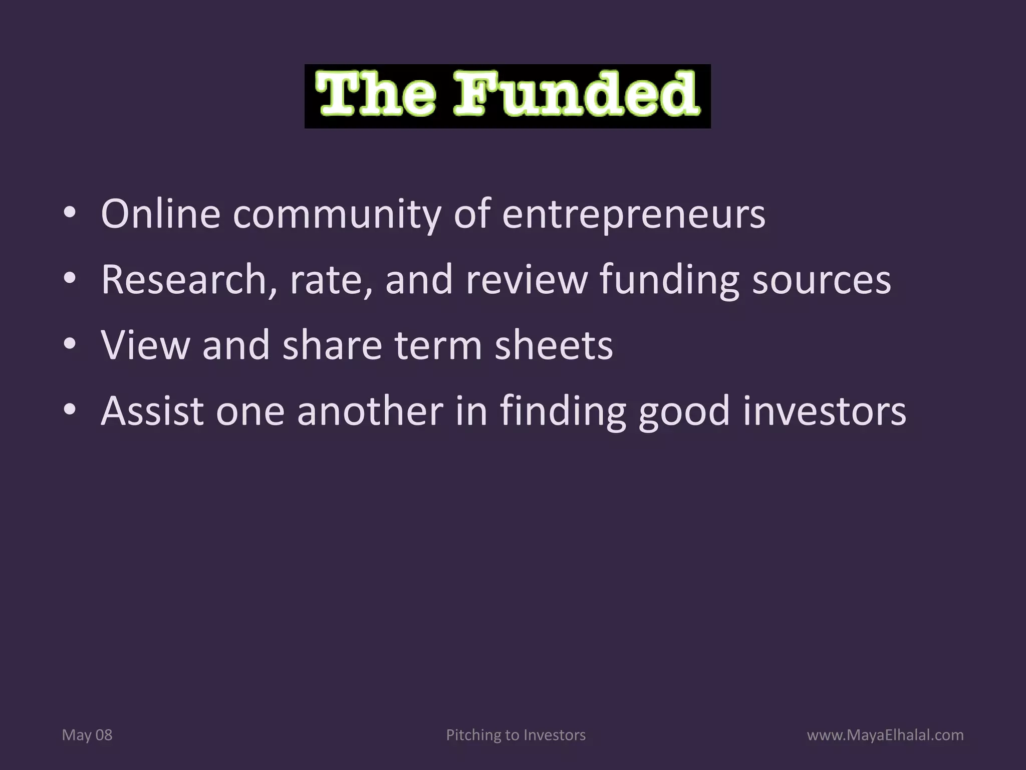 Pitching To Investors v1.1 Includes Resources