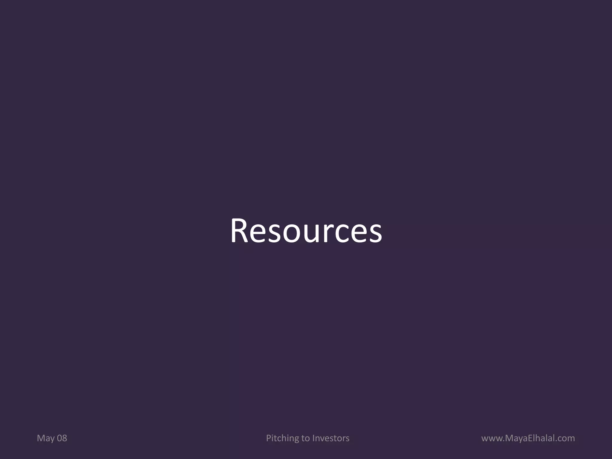 Pitching To Investors v1.1 Includes Resources