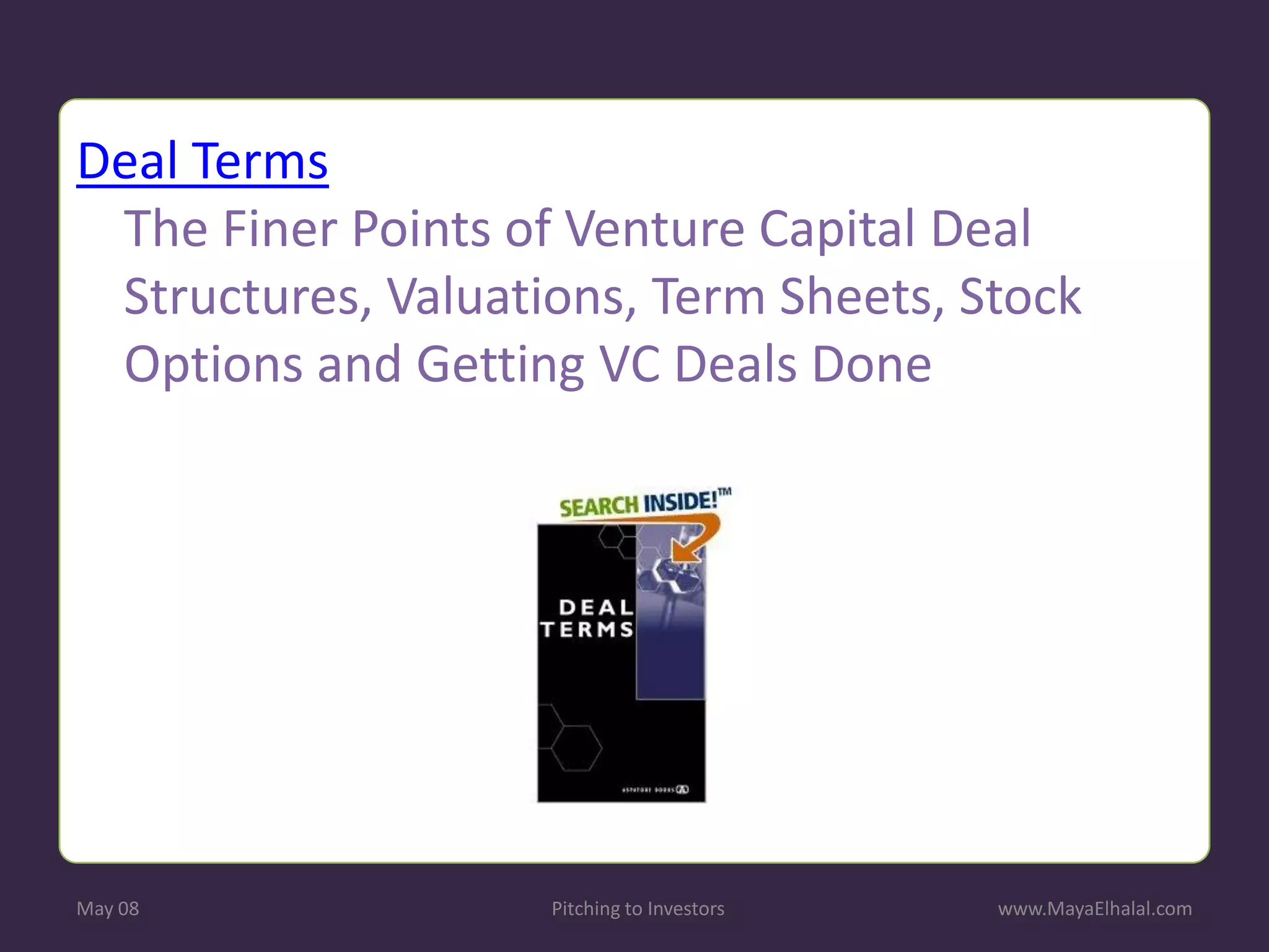 Pitching To Investors v1.1 Includes Resources