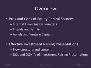 Pitching To Investors v1.1 Includes Resources