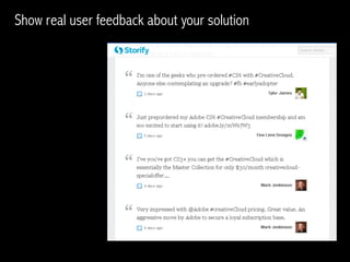 Pitch deck: DON’TS
1. Put more than 3 words per slide
2. Put shitty images that pixelate or tiny ones
3. Put graphs without a source
4. Put your contact information on the last slide
5. Put weird color combinations: Stick to white-black
6. Use tiny fonts and leave white space available
7. Live demos
8. If you use a video, time it or have it narrated it
9. Don't relay on the Internet
10. Put tables full of numbers
11. 3D Graphs
12. Fancy transitions
13. Add graphs with no axis titles
14. Use numbers with no units
 