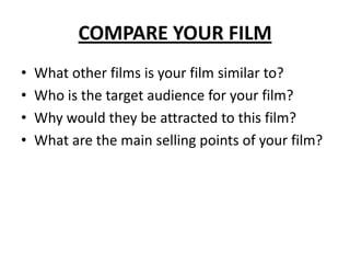 Comparing Films Pitching a film | PPTX