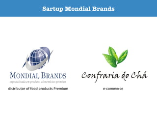 I)
Sartup Mondial Brands
	
  	
  	
  	
  	
  	
  	
  	
  	
  	
  	
  	
  	
  	
  	
  	
  	
  	
  	
  	
  	
  	
  e-­‐commerce	
  	
  distributor	
  of	
  food	
  products	
  Premium	
  
 