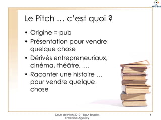 Elevator Pitch ?« Elevator » parce que ce message est supposé être délivré dans le délai que prend un ascenseur pour passer de l’accueil (le rez) à l’étage de la direction …… entre 30 et 55 secondes, soit moins de 220 mots. 