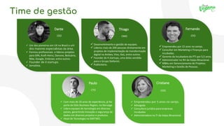 Time de gestão
Thiago
CMO
✓ Desenvolvimento e gestão de equipes.
✓ Liderou mais de 200 pessoas diretamente em
projetos de ...