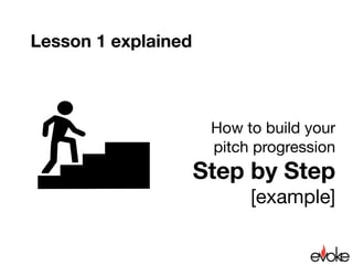 How to build your 
pitch progression
Step by Step
[with example]
 