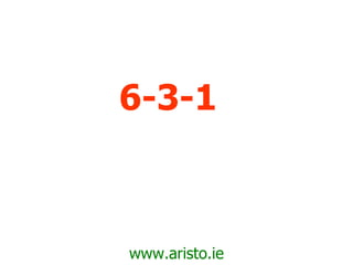 6-3-1 www.aristo.ie 