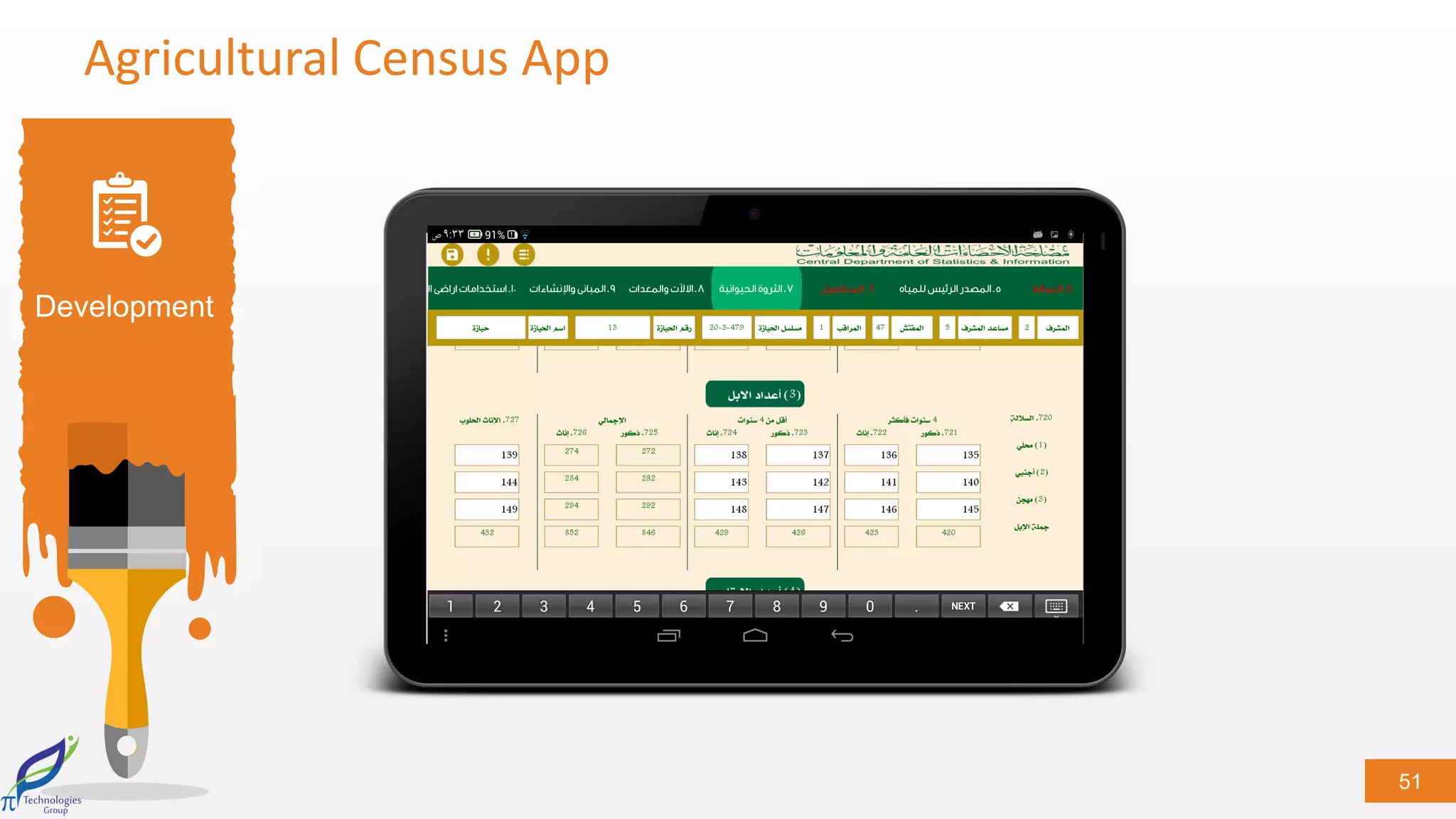 51
Development
Agricultural Census App
 