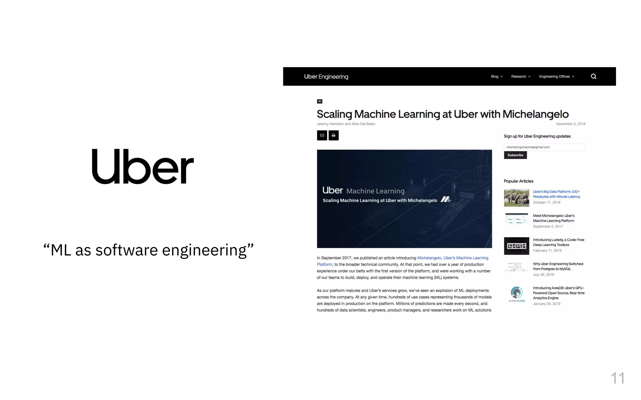 “ML as software engineering”
11
 