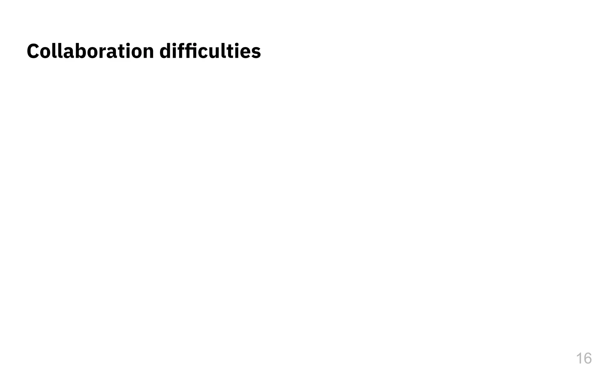 Collaboration difﬁculties
16
 