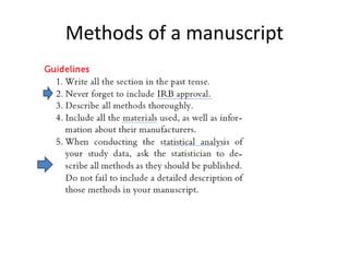 Methods of a manuscript
 