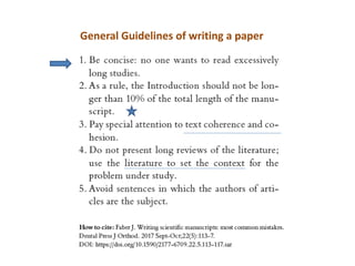 General Guidelines of writing a paper
 