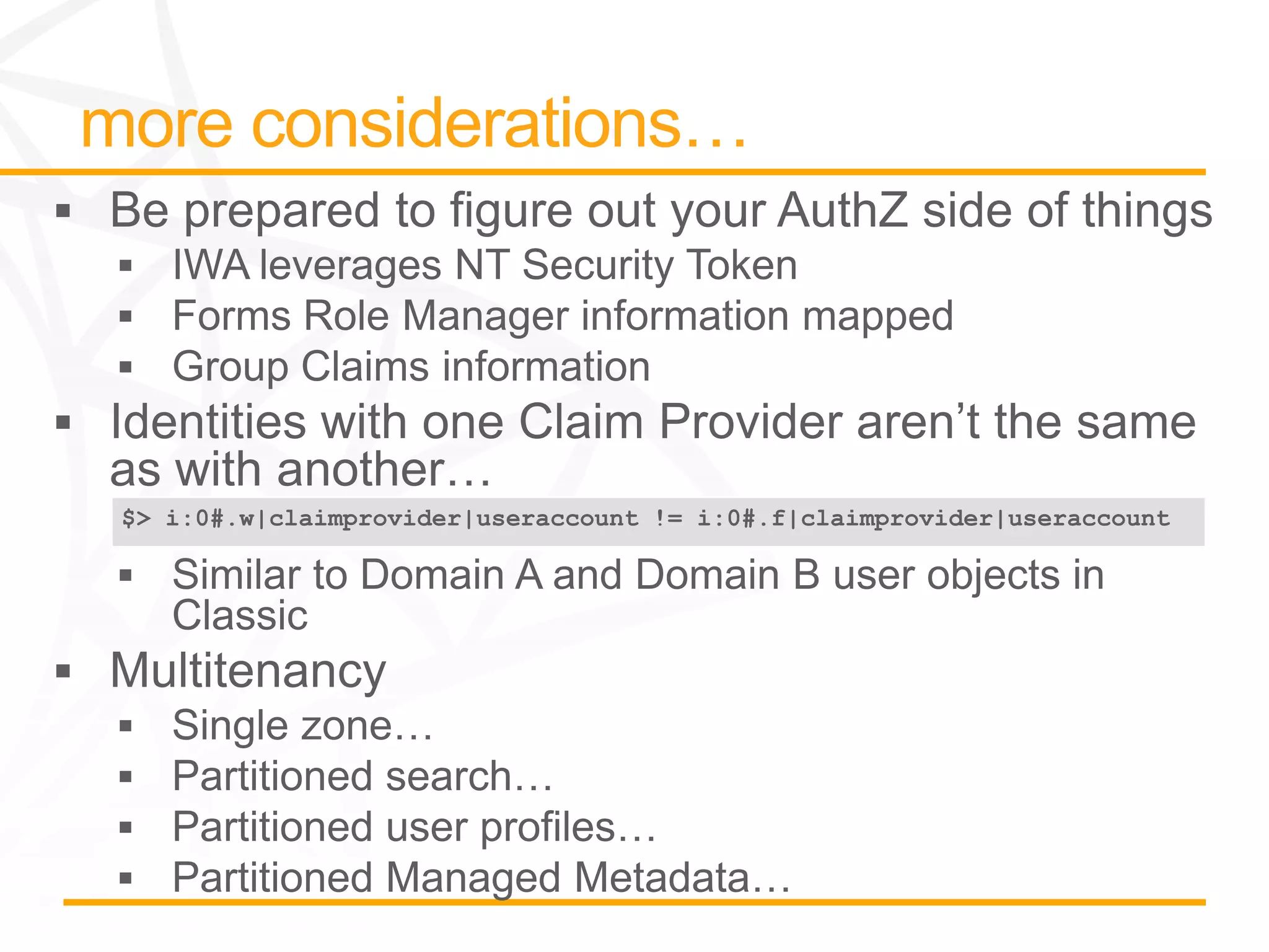 $> i:0#.w|claimprovider|useraccount != i:0#.f|claimprovider|useraccount
 