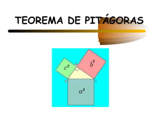 TEOREMA DE PITÁGORAS
 