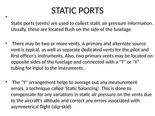 Static Port System Comprehensive Overview of Pitot-Static Systems and Altimeters in ...