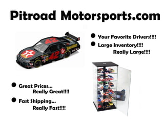 Pitroad Motorsports.com ,[object Object],[object Object],[object Object],[object Object],Really Fast !!!!   Really Great !!!!   Really Large !!!!   