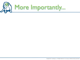 More Importantly...




           Copyright 2011 LeanDog, Inc. All Rights Reserved. Do not copy or distribute without permission.
 