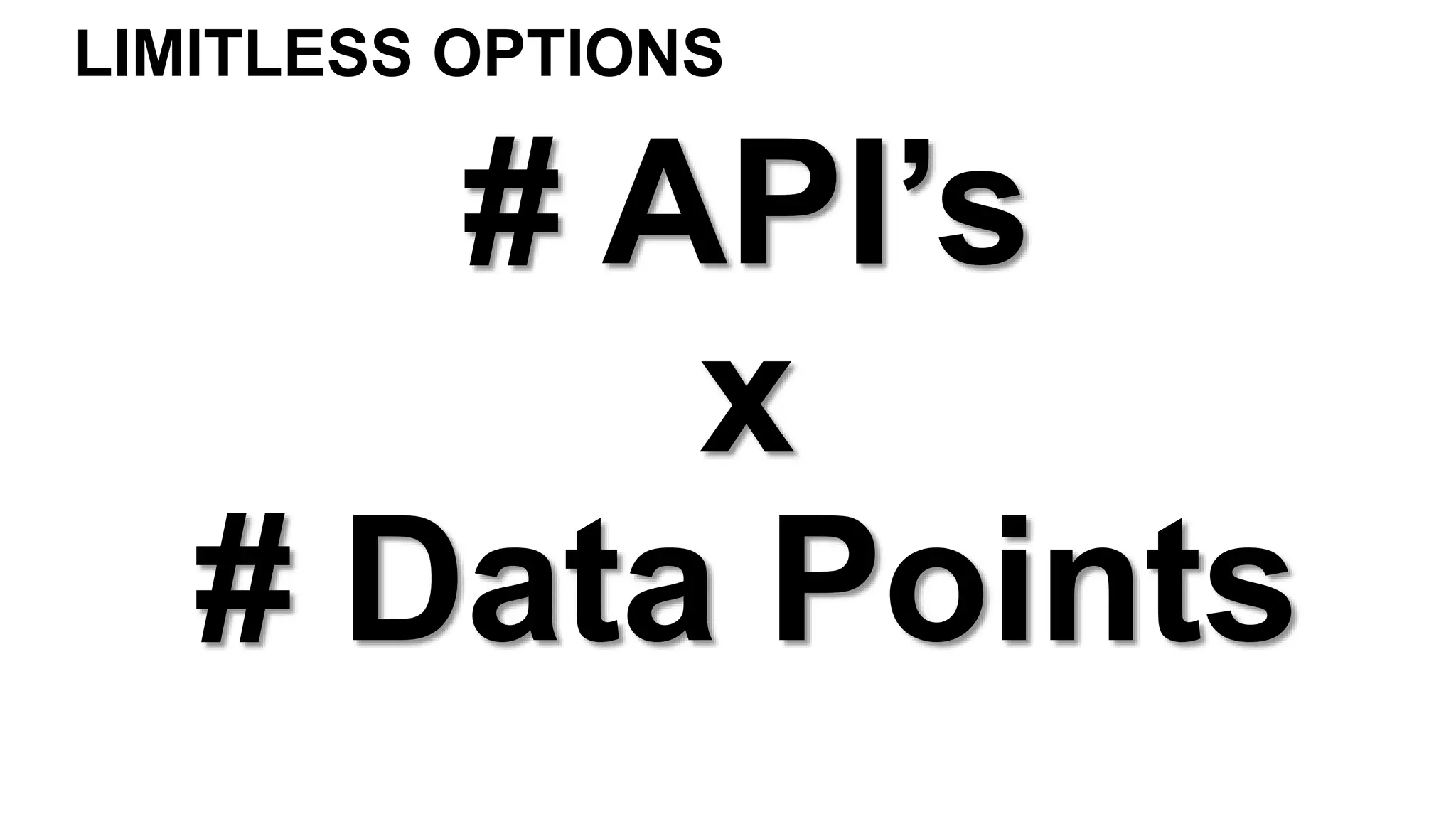 # API’s
x
# Data Points
LIMITLESS OPTIONS
 