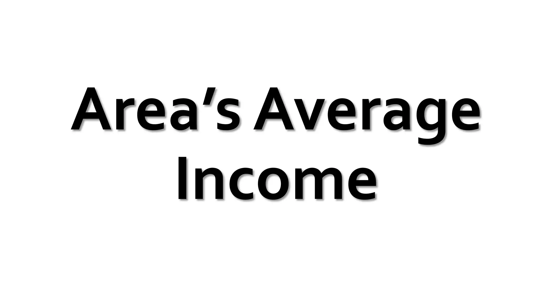 Area’s Average
Income
 