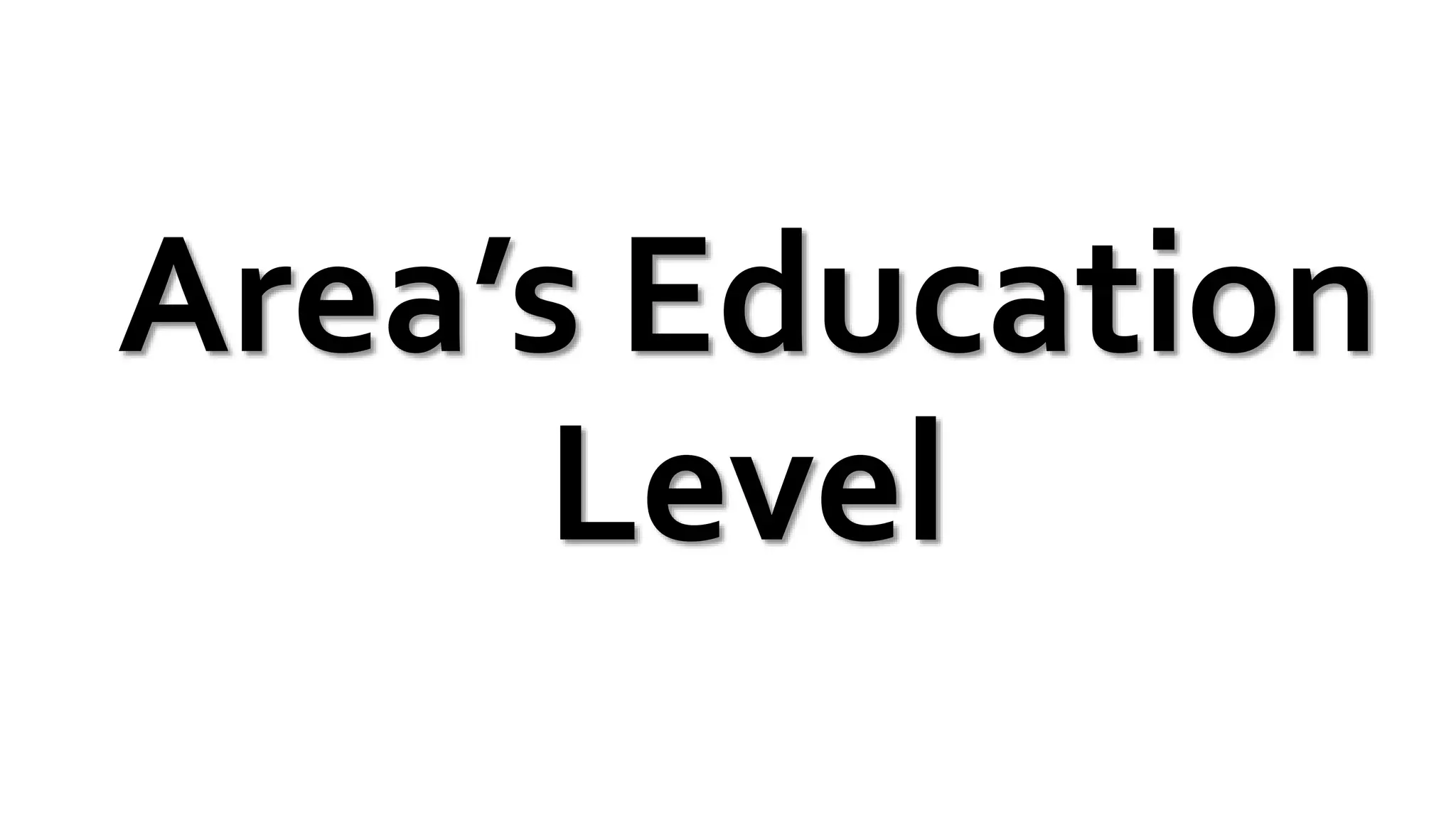 Area’s Education
Level
 