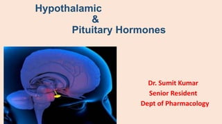 Hypothalamic
&
Pituitary Hormones
Dr. Sumit Kumar
Senior Resident
Dept of Pharmacology
 