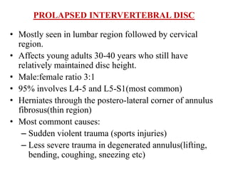 Disc Prolapse Classification INTERVERTEBRAL DISC ANATOMY AND PIVD OF LUMBAR SPINE AND ITS MANAGEMENT ...