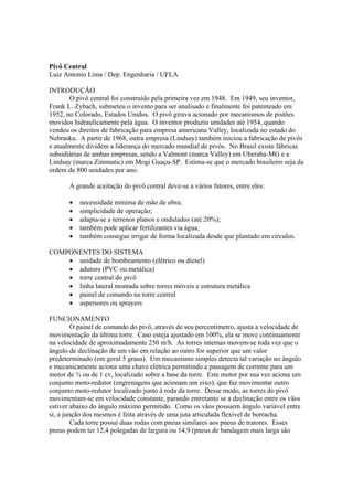 Pivo Central - Irrigacao