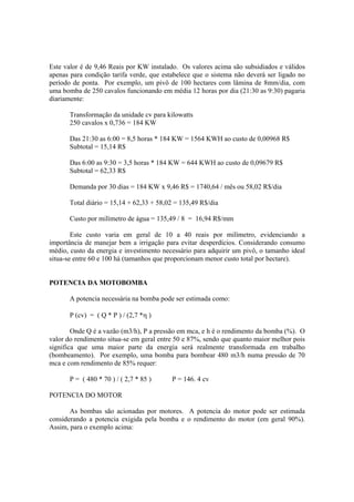 Pivo Central - Irrigacao