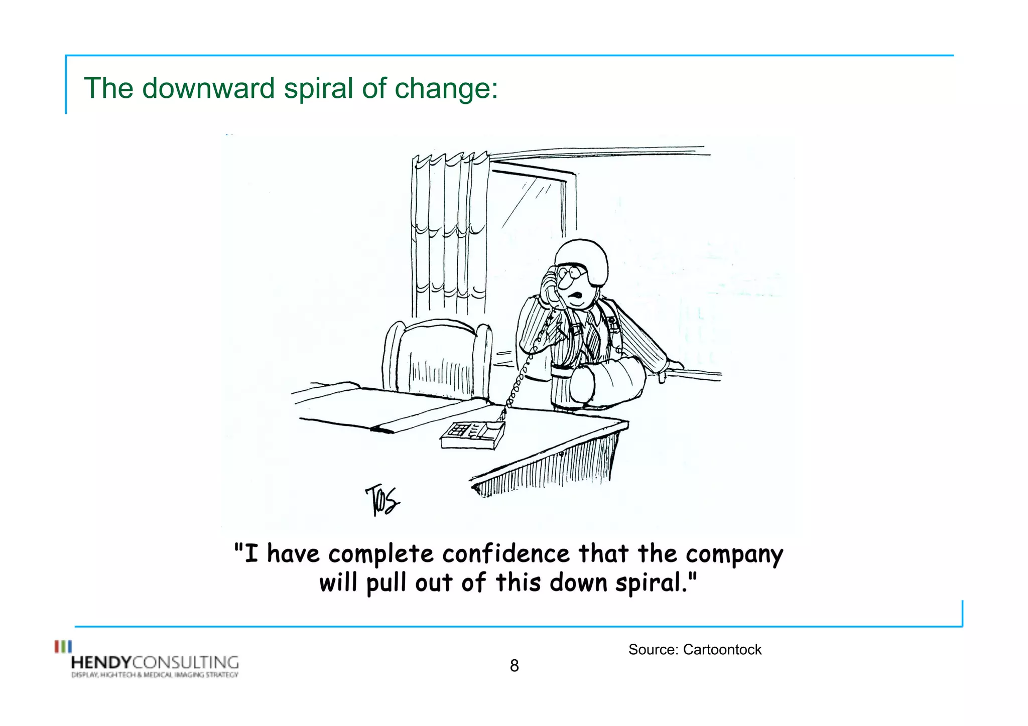 The downward spiral of change:
8
Source: Cartoontock
 