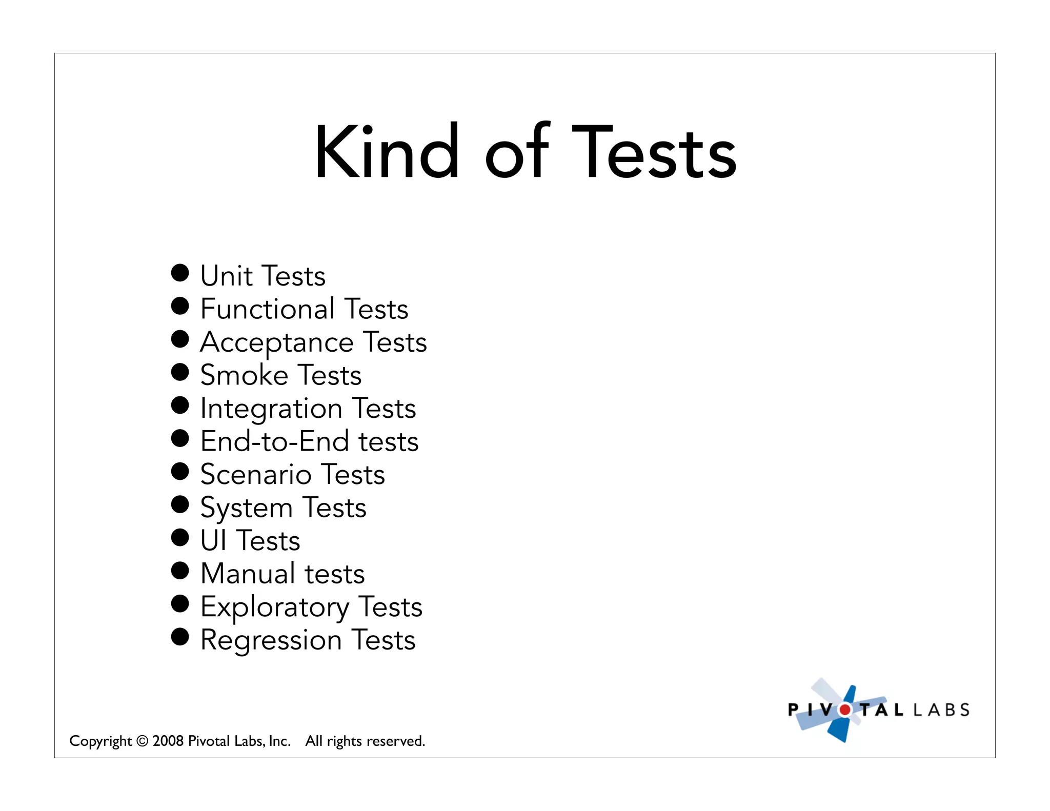 Pivotal Labs Open View Presentation Quality Assurance And Developer Testing