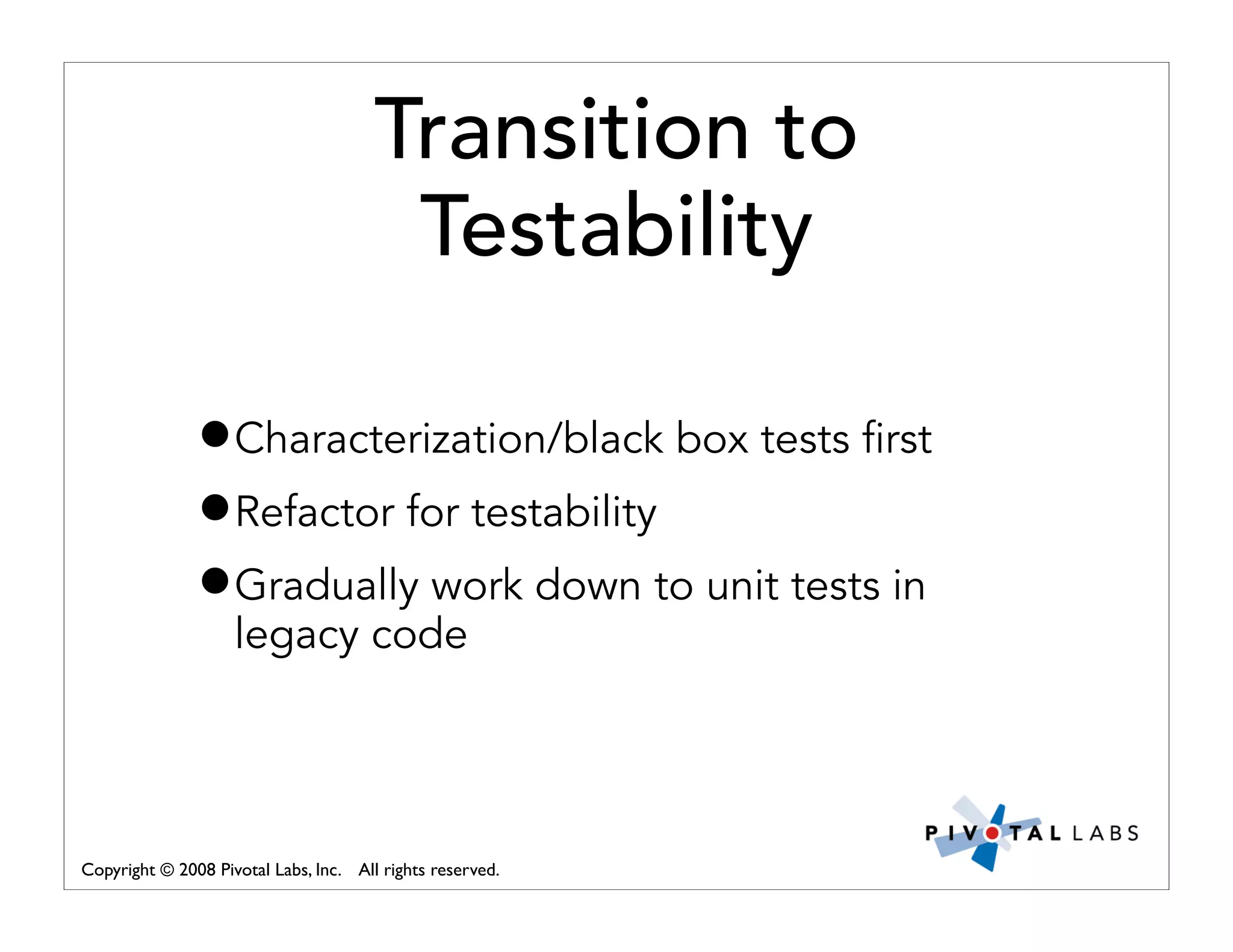 Pivotal Labs Open View Presentation Quality Assurance And Developer Testing