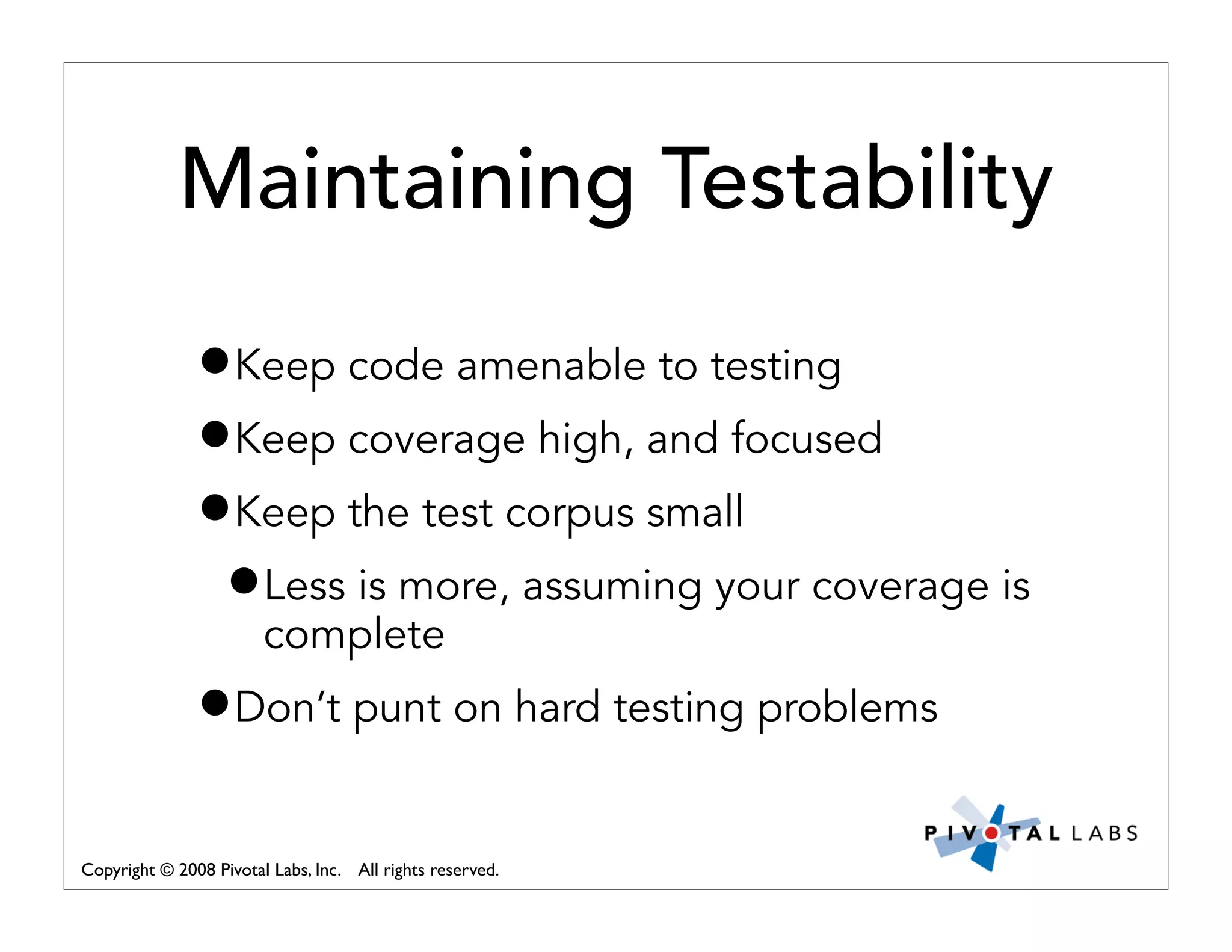 Pivotal Labs Open View Presentation Quality Assurance And Developer Testing