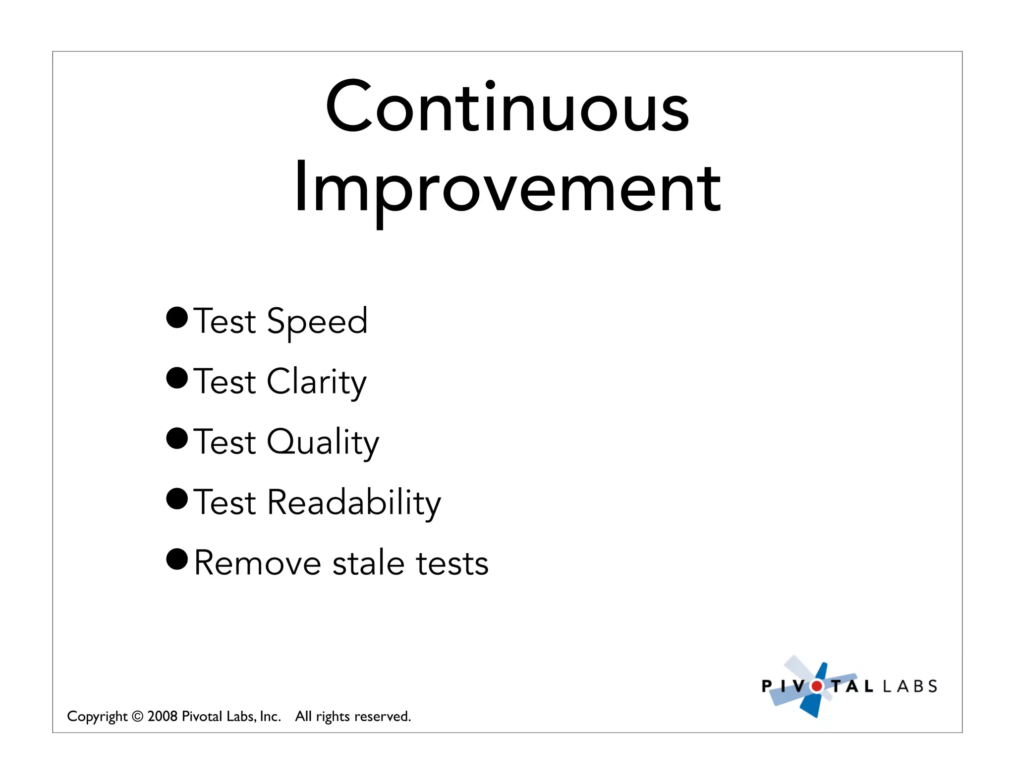 Pivotal Labs Open View Presentation Quality Assurance And Developer Testing