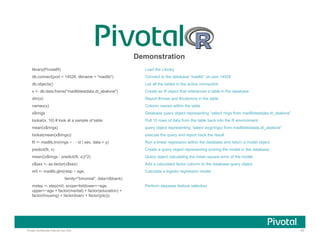 Pivotal OSS meetup - MADlib and PivotalR