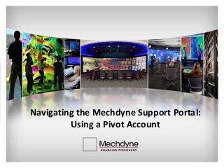 Click to edit Master title style 
• Click to edit Master text styles 
– Second level 
• Third level 
– Fourth level 
» Fifth level 
Navigating the Mechdyne Support Portal: 
Using a Pivot Account 
PRESENTATION TITLE DATE GOES HERE 
 
