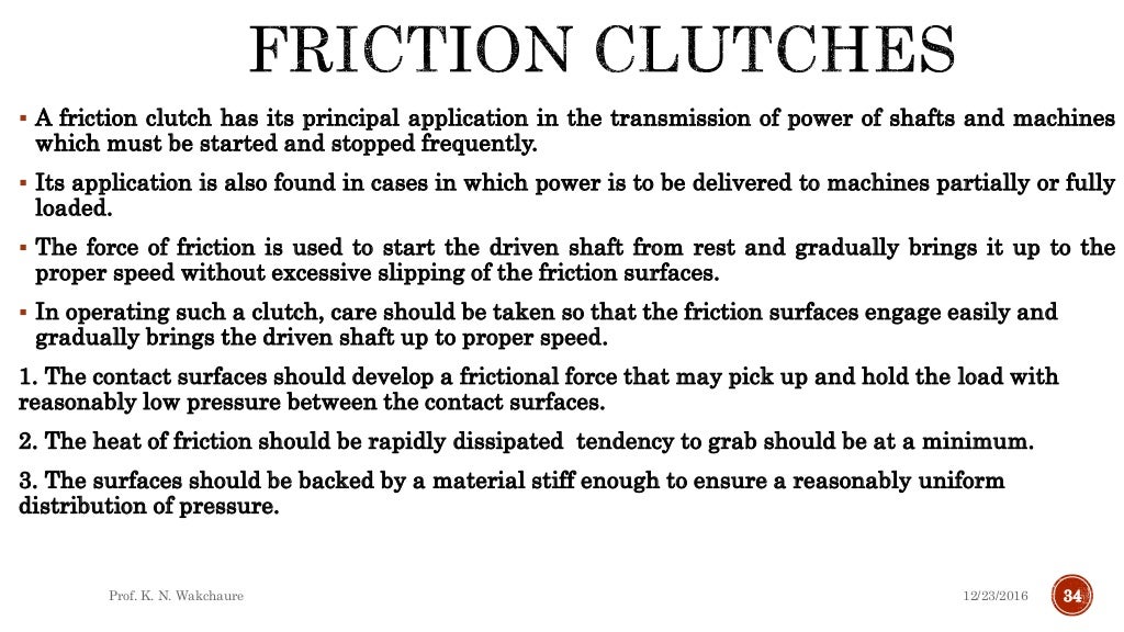 Pivot bearings and friction clutches